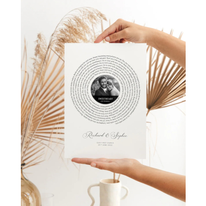 Personalised Gift Song Lyrics Wall Art