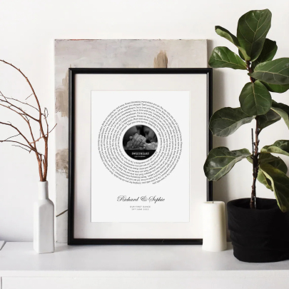 Personalised Gift Song Lyrics Wall Art