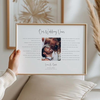 Personalised Vow Keepsake Print His & Her