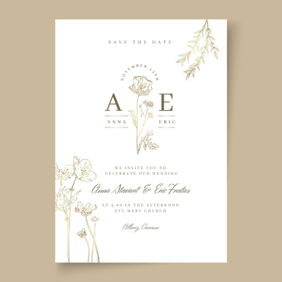 Minimal Wedding Card