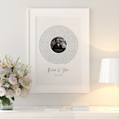 Personalised Gift Song Lyrics Wall Art