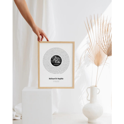 Personalised Gift Song Lyrics Wall Art