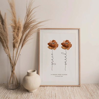 Personalised Friendship Print, Best Friend Print