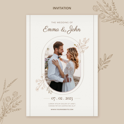 Floral Wedding Invitation Card