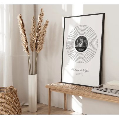 Personalised Gift Song Lyrics Wall Art