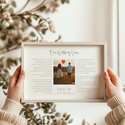 Personalised Vow Keepsake Print His & Her