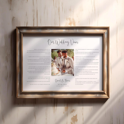 Personalised Vow Keepsake Print His & Her