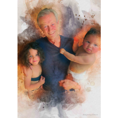 Personalised Watercolor Family Painting 