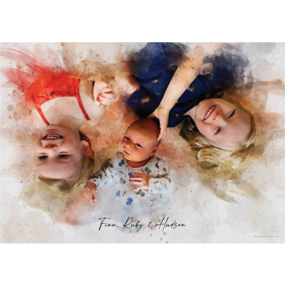 Personalised Watercolor Family Painting 