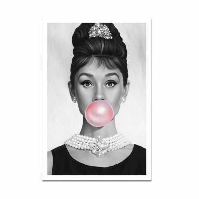 Audrey Bubble Fashion Poster