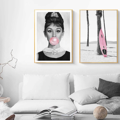 Audrey Bubble Fashion Poster