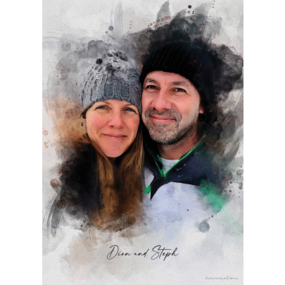 Personalised Watercolor Family Painting 