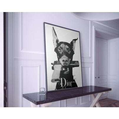 Doberman Gun Poster Hypebeast Wall Art Digital Luxury Fashion Poster