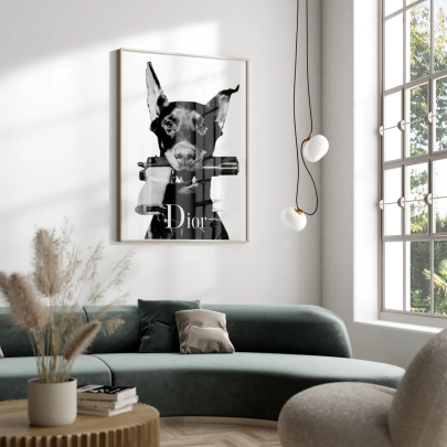 Doberman Gun Poster Hypebeast Wall Art Digital Luxury Fashion Poster