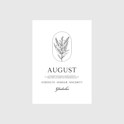 August Birth Flower Print