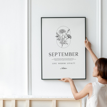 September Birth Flower Print
