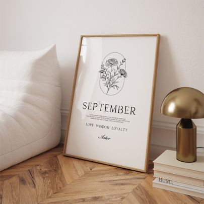 September Birth Flower Print