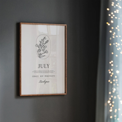 July Birth Flower Print