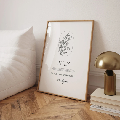 July Birth Flower Print