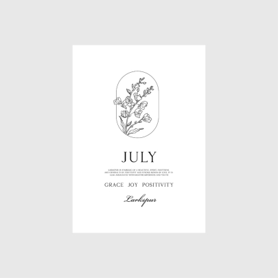 July Birth Flower Print