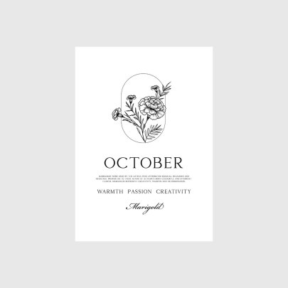 October Birth Flower Print