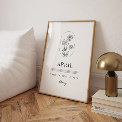 April Birth Flower Print