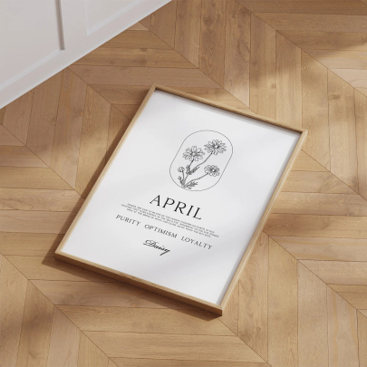 April Birth Flower Print