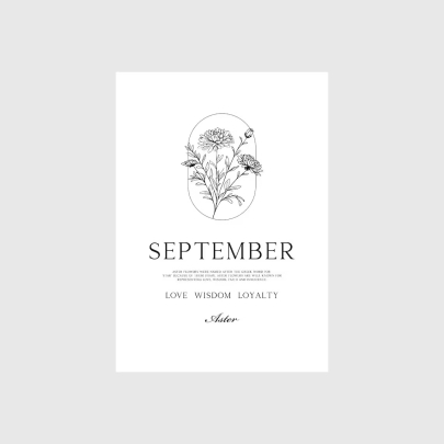 September Birth Flower Print
