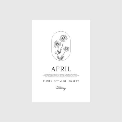 April Birth Flower Print