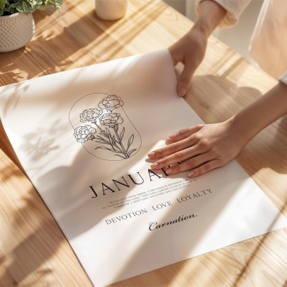 January Birth Flower Print