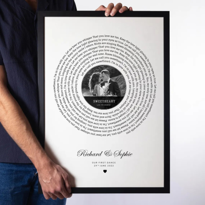 Personalised Gift Song Lyrics Wall Art