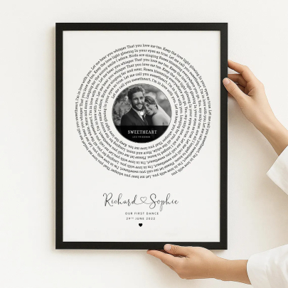 Personalised Gift Song Lyrics Wall Art