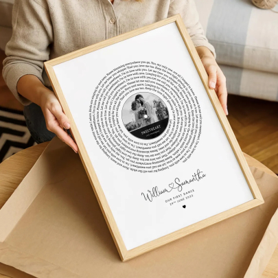 Personalised Gift Song Lyrics Wall Art