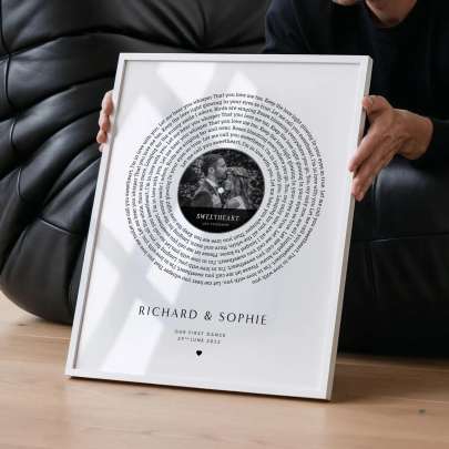 Personalised Gift Song Lyrics Wall Art