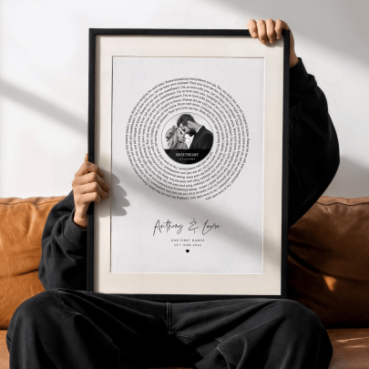 Personalised Gift Song Lyrics Wall Art