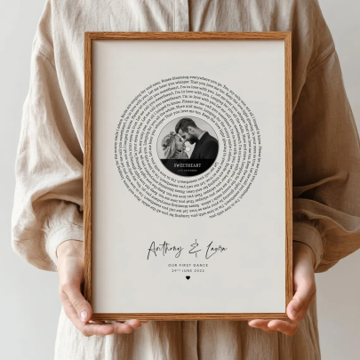 Personalised Gift Song Lyrics Wall Art