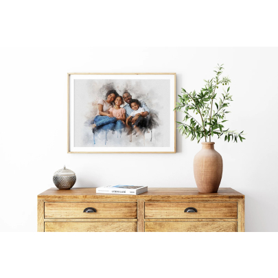 Personalised Watercolor Family Painting 