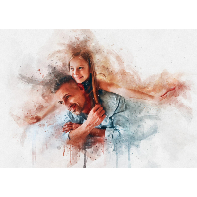 Personalised Watercolor Family Painting 