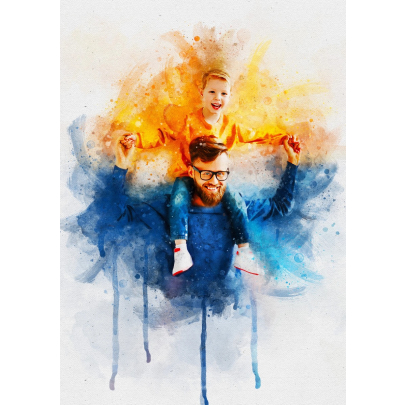 Personalised Watercolor Family Painting 