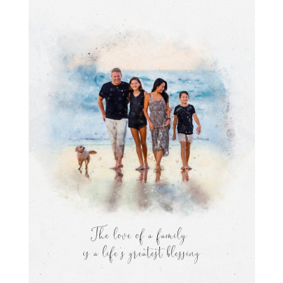 Personalised Watercolor Family Painting 