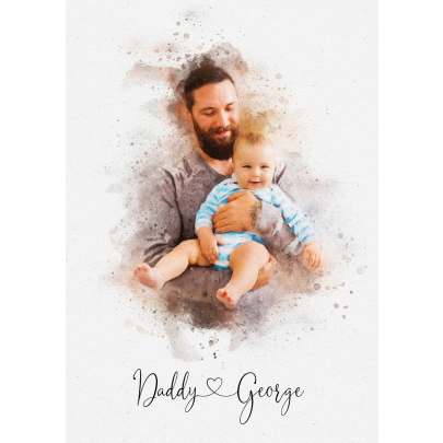 Personalised Watercolor Family Painting 
