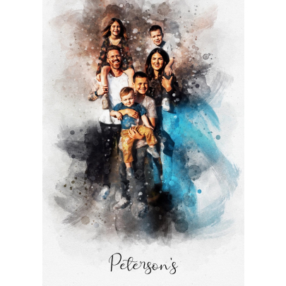 Personalised Watercolor Family Painting 