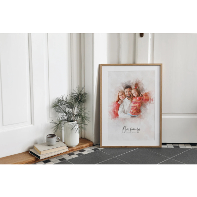 Personalised Watercolor Family Painting 