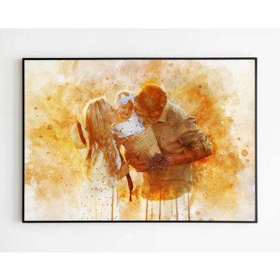 Personalised Watercolor Family Painting 
