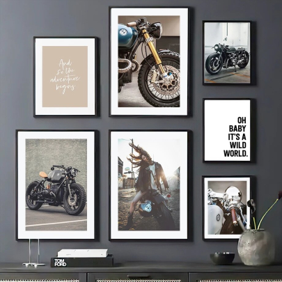 Fashion Classic Motorcycle Cool Girl Posters