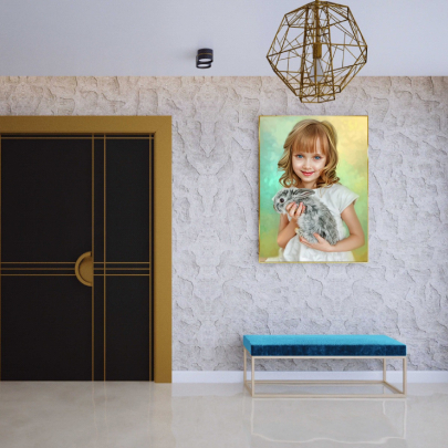 Kids With Pet Painting