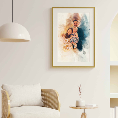 Personalised Watercolor Family Painting 