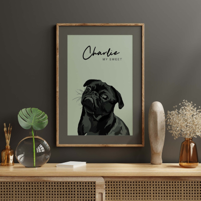 Charlie Pet Portrait Poster