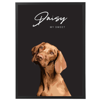 No 1 Daisy Pet Portrait Poster Personalised Gift 