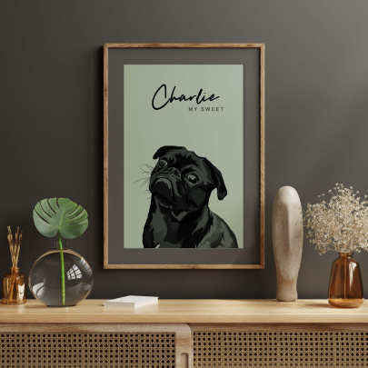 Modern Custom Pet Portrait Digital File